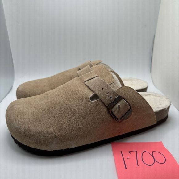 CUSHIONAIRE Women's Cork Footbed Clog with Genuine Leather Upper, Faux Fur Linin - Picture 3 of 7